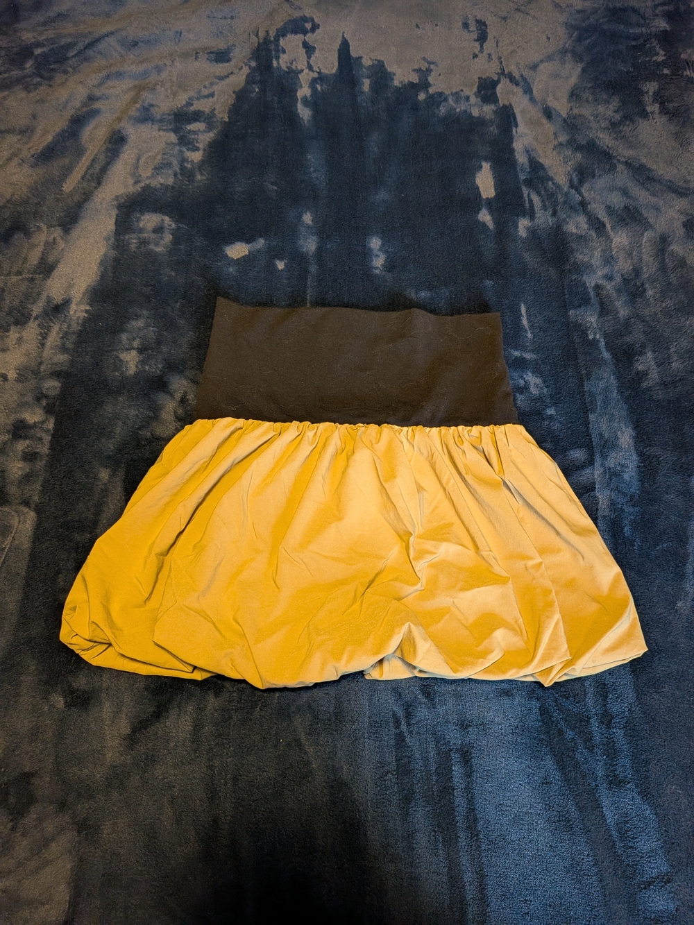 Fashion Nova Women's Yellow Solid Mini Skirt Ruffle Elastic Waist Stretch Size S